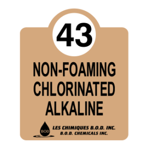 Non-foaming chlorinated alkaline detergent #43